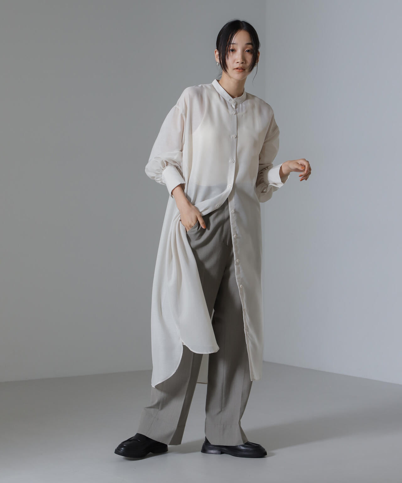 シアーマキシシャツワンピース 6734219318