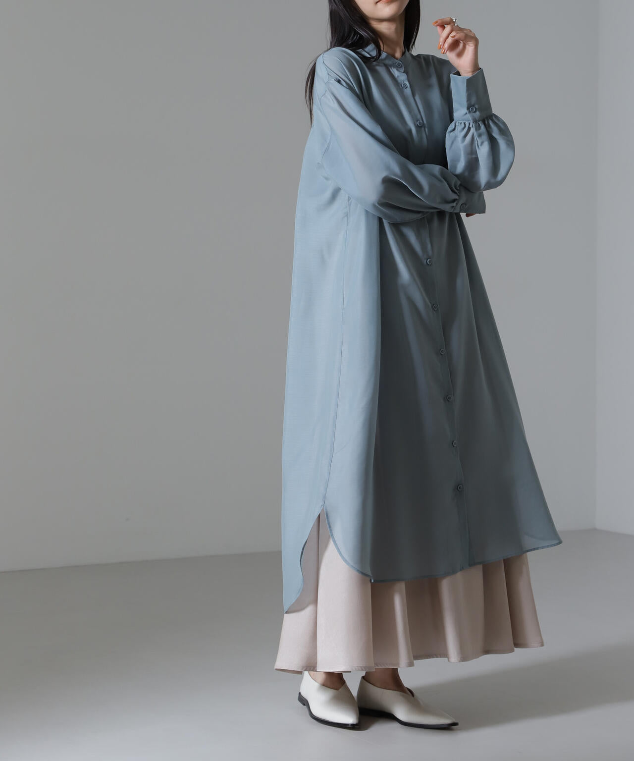 シアーマキシシャツワンピース 6734219318