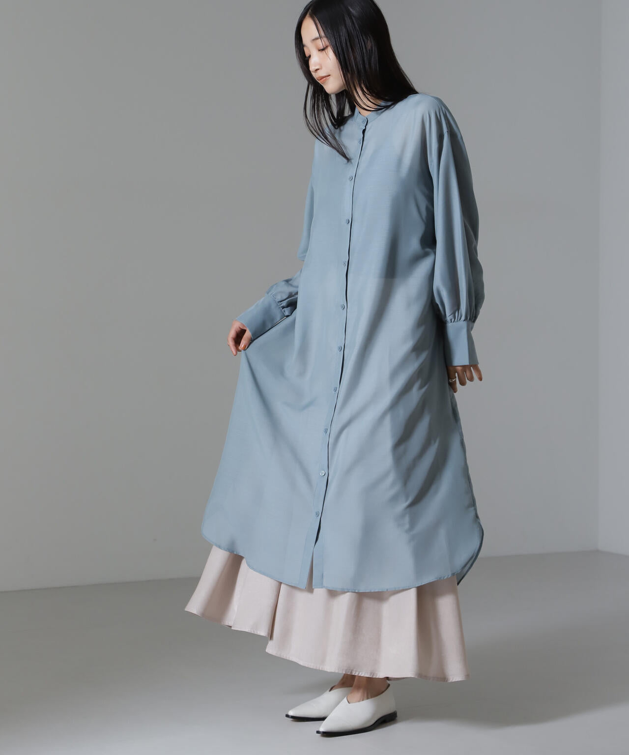 シアーマキシシャツワンピース 6734219318