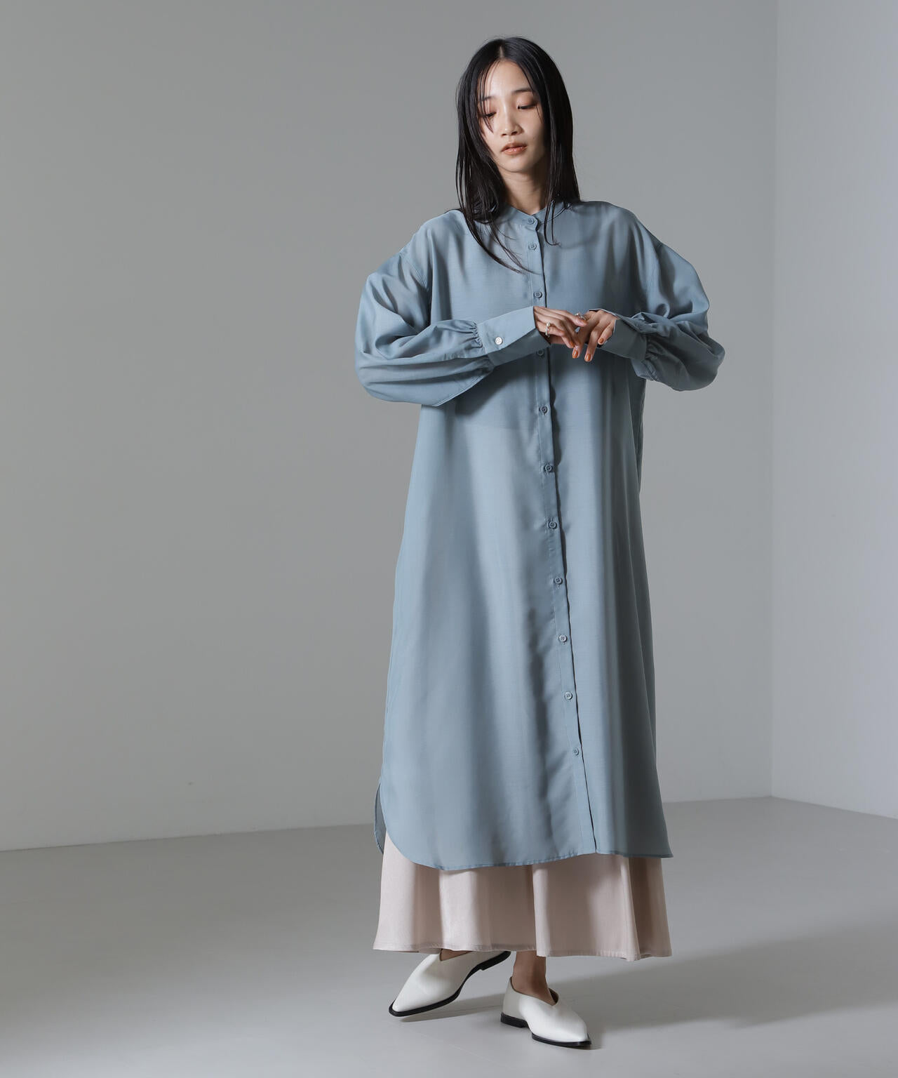 シアーマキシシャツワンピース 6734219318