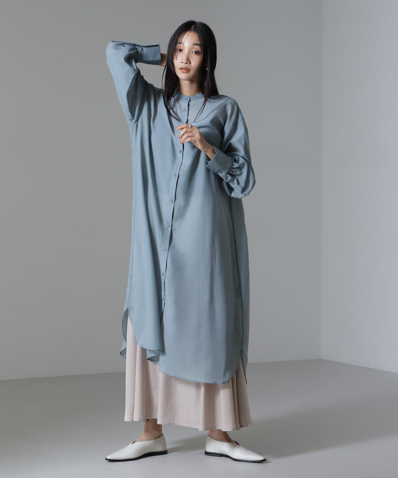 シアーマキシシャツワンピース 6734219318