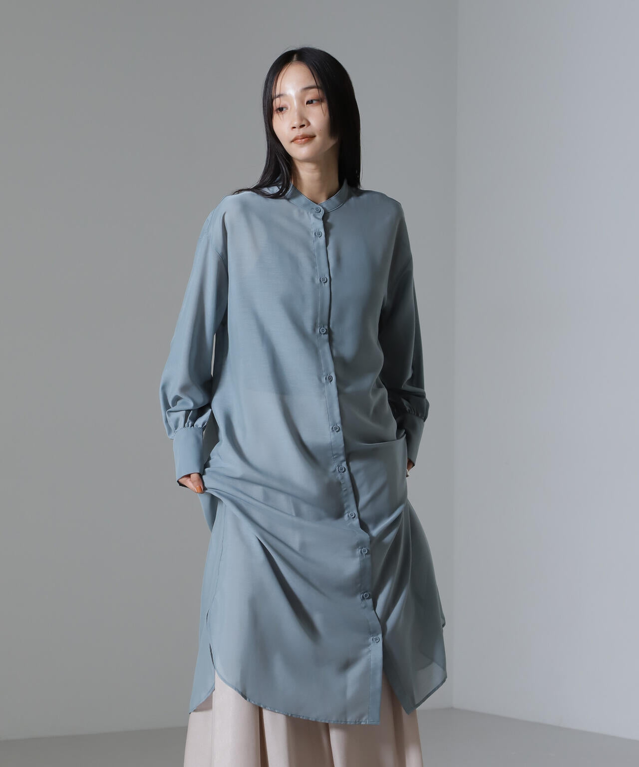 シアーマキシシャツワンピース 6734219318