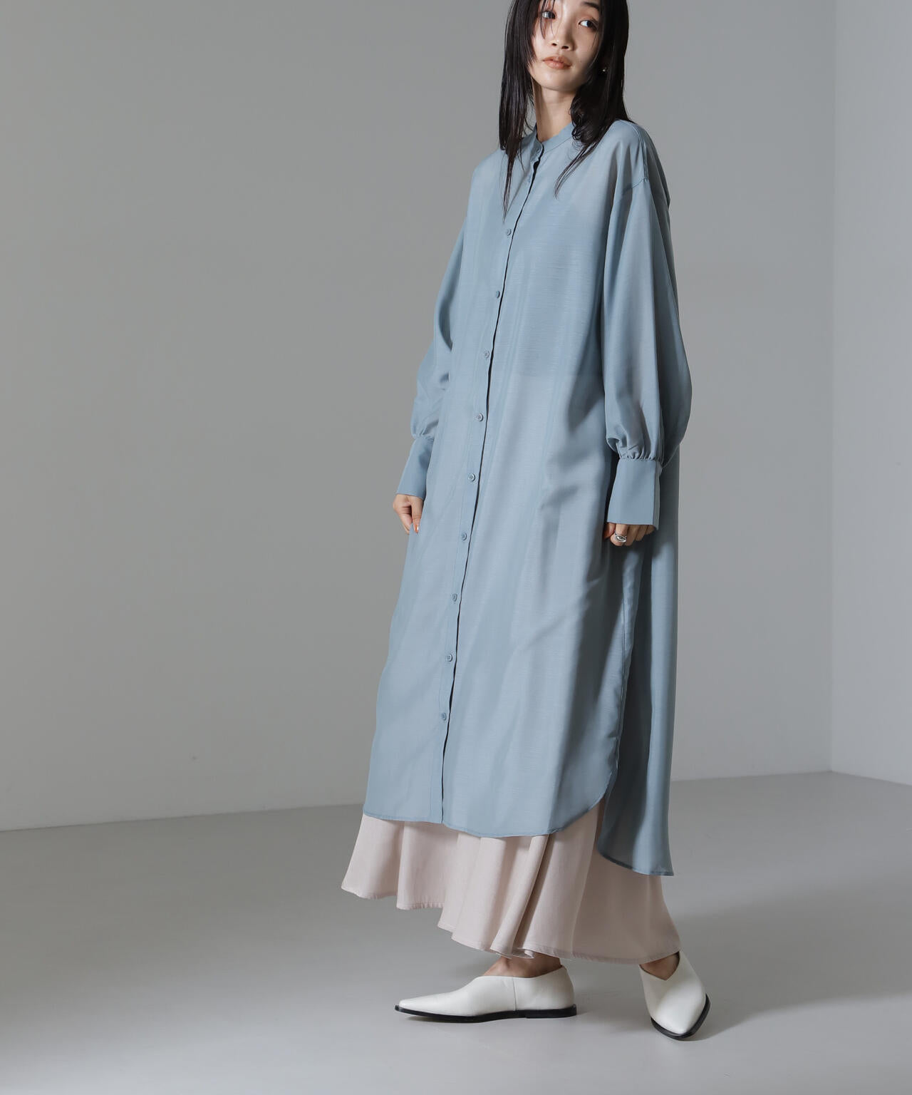 シアーマキシシャツワンピース 6734219318