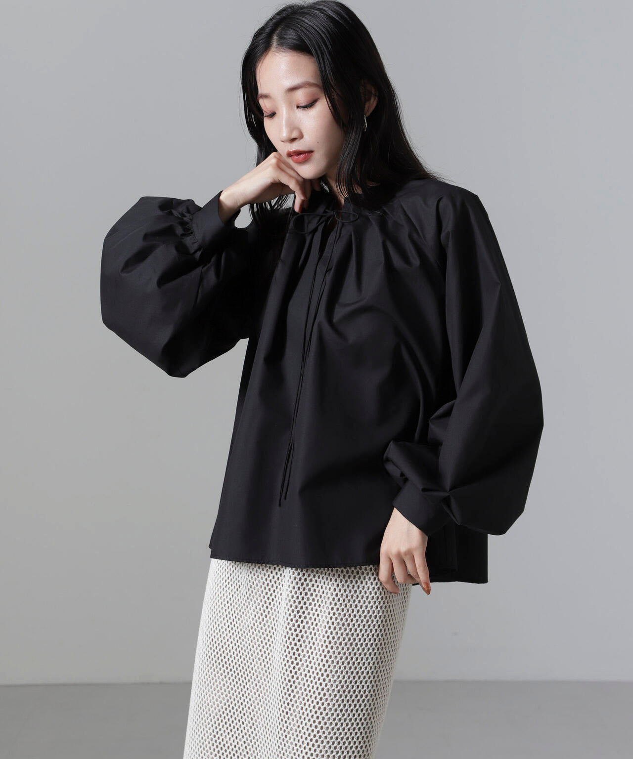 タックカラーボリュームブラウス 6734220303