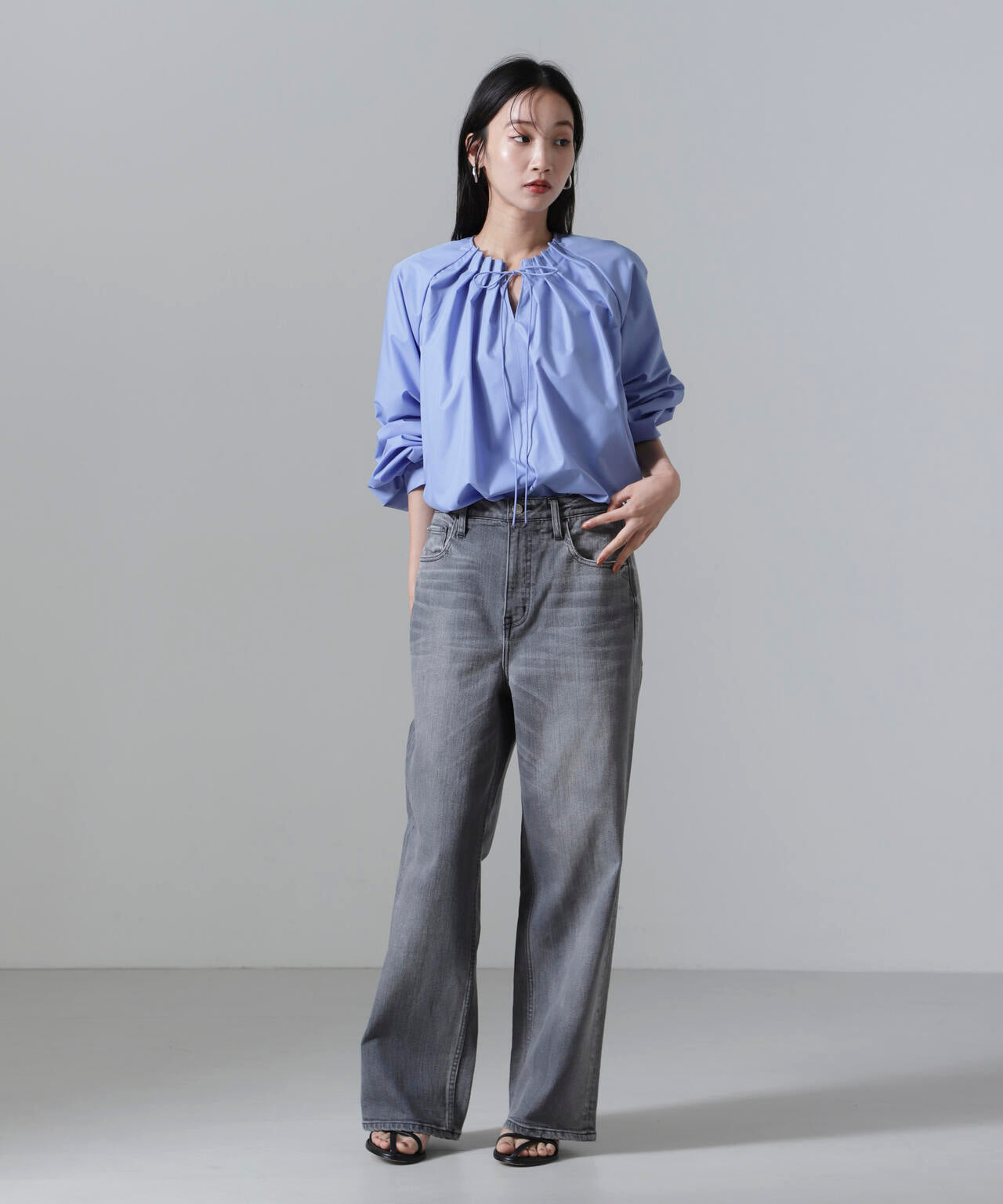 タックカラーボリュームブラウス 6734220303