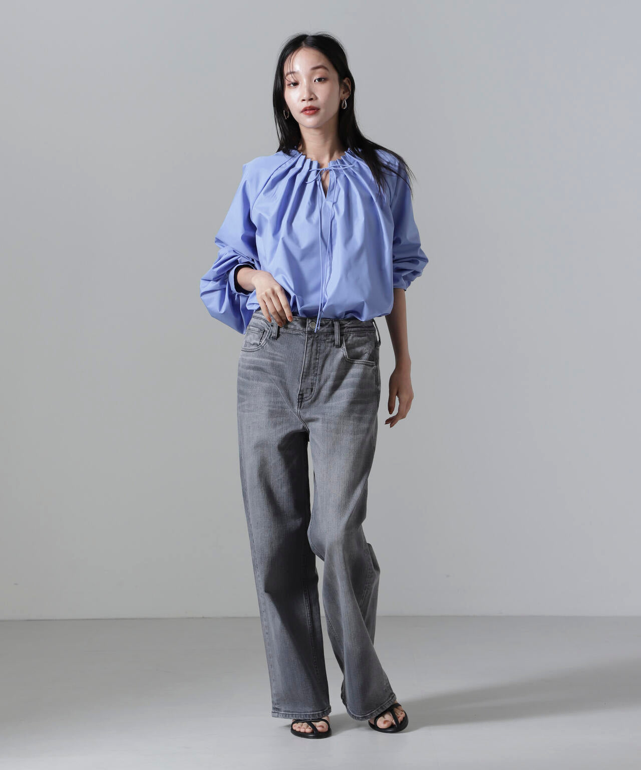 タックカラーボリュームブラウス 6734220303