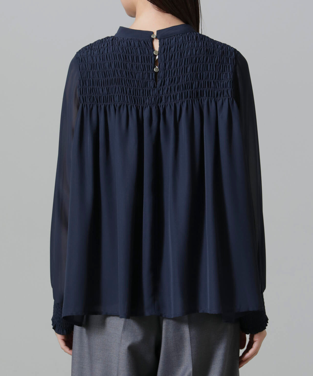 フロントシャーリングブラウス 6734220306