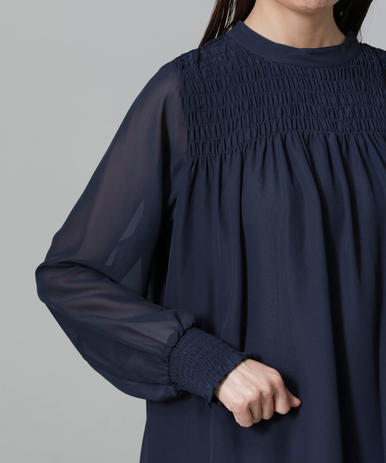 フロントシャーリングブラウス 6734220306