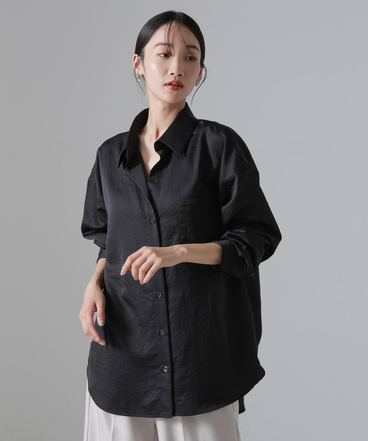 ヴィンテージサテンスキッパーワイドシャツ(セットアップ可) 6734220317