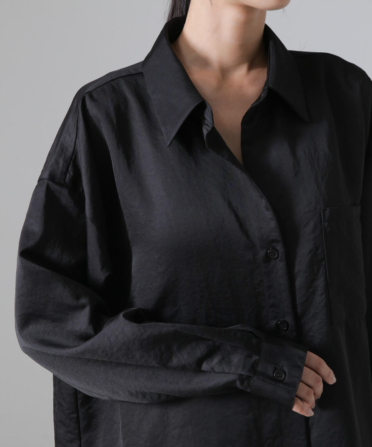 ヴィンテージサテンスキッパーワイドシャツ(セットアップ可) 6734220317