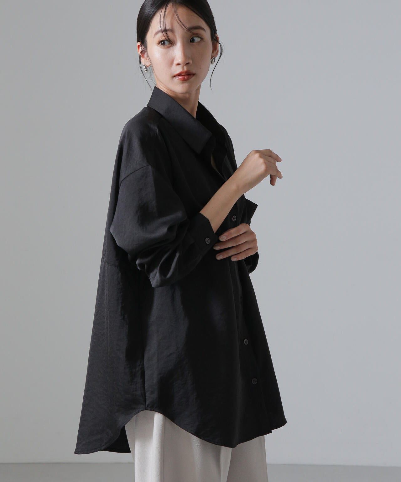 ヴィンテージサテンスキッパーワイドシャツ(セットアップ可) 6734220317