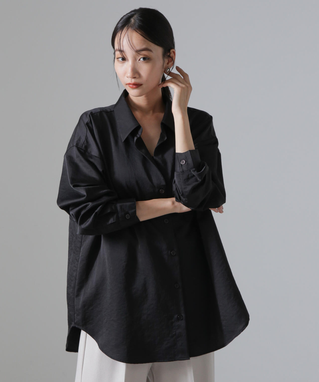 ヴィンテージサテンスキッパーワイドシャツ(セットアップ可) 6734220317