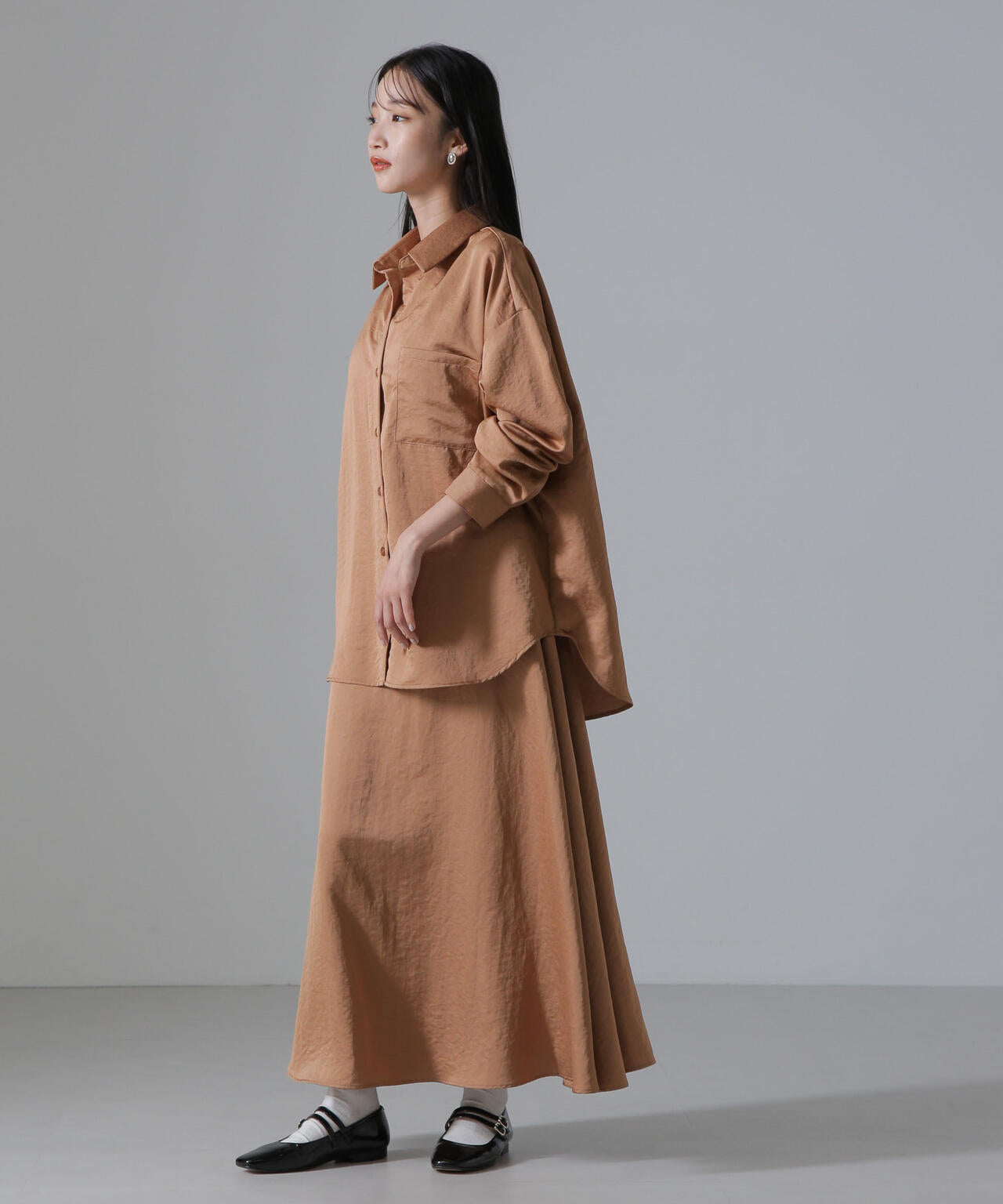 ヴィンテージサテンスキッパーワイドシャツ(セットアップ可) 6734220317