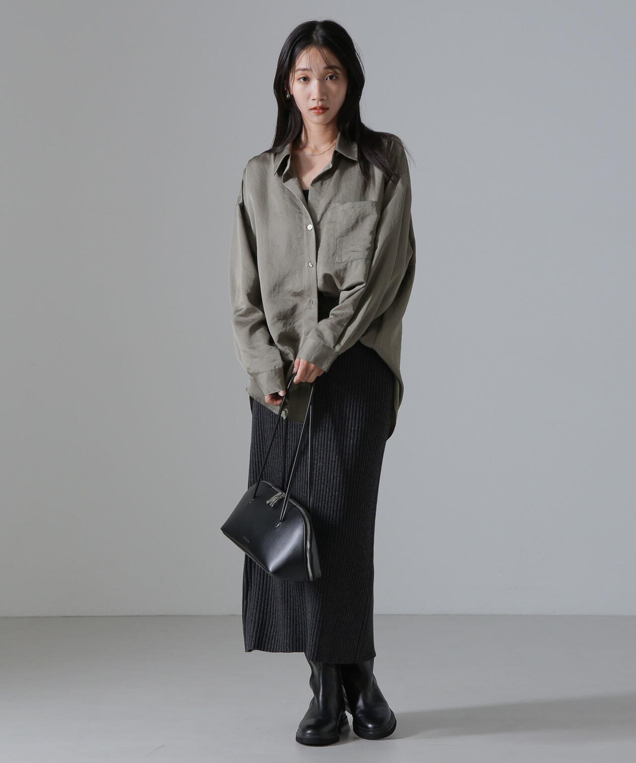 ヴィンテージサテンスキッパーワイドシャツ(セットアップ可) 6734220317