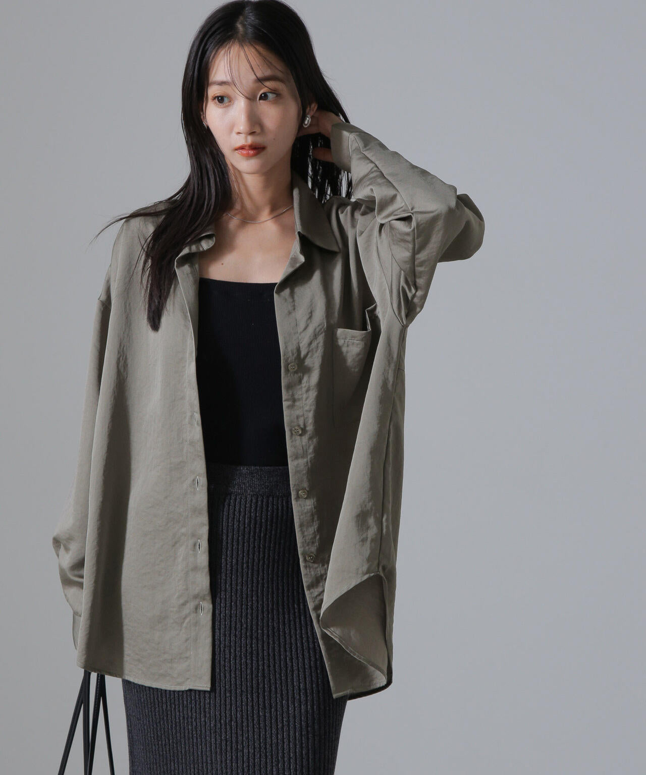 ヴィンテージサテンスキッパーワイドシャツ(セットアップ可) 6734220317