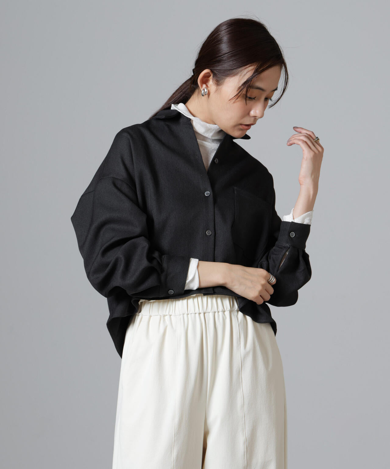 バックコンシャスクロップドシャツ(セットアップ可) 6734220318