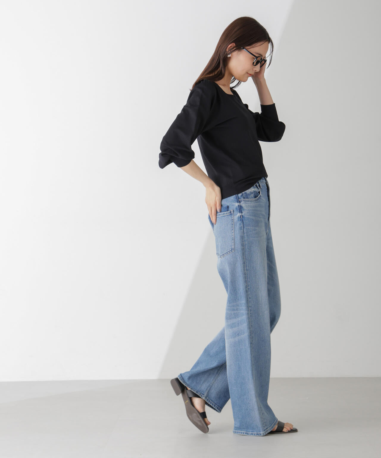 ボリュームスリーブスクエアネックニット 6734222312