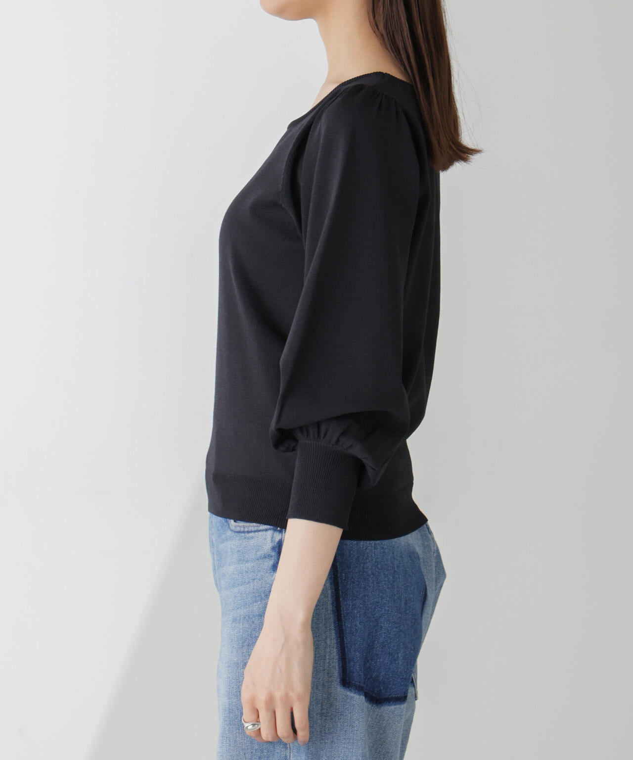 ボリュームスリーブスクエアネックニット 6734222312