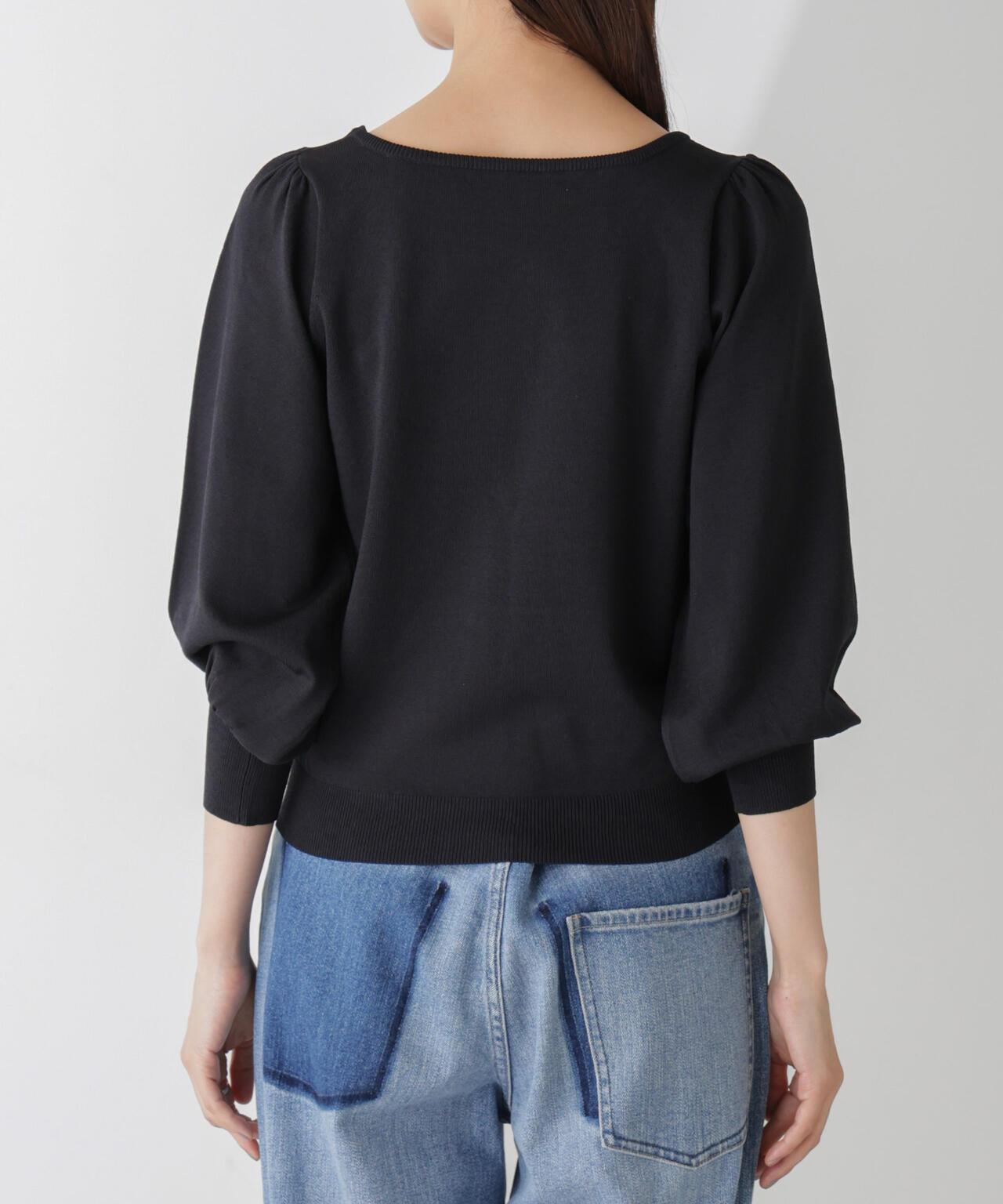 ボリュームスリーブスクエアネックニット 6734222312