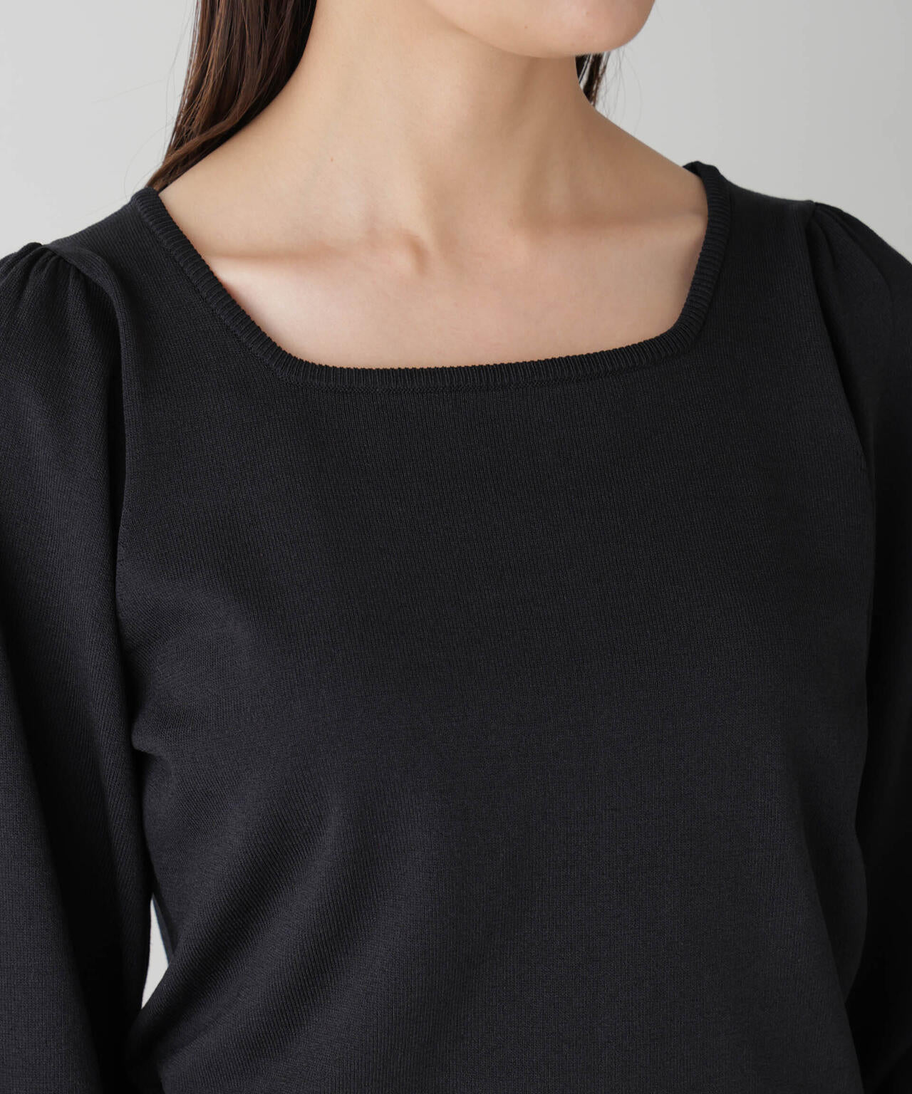 ボリュームスリーブスクエアネックニット 6734222312