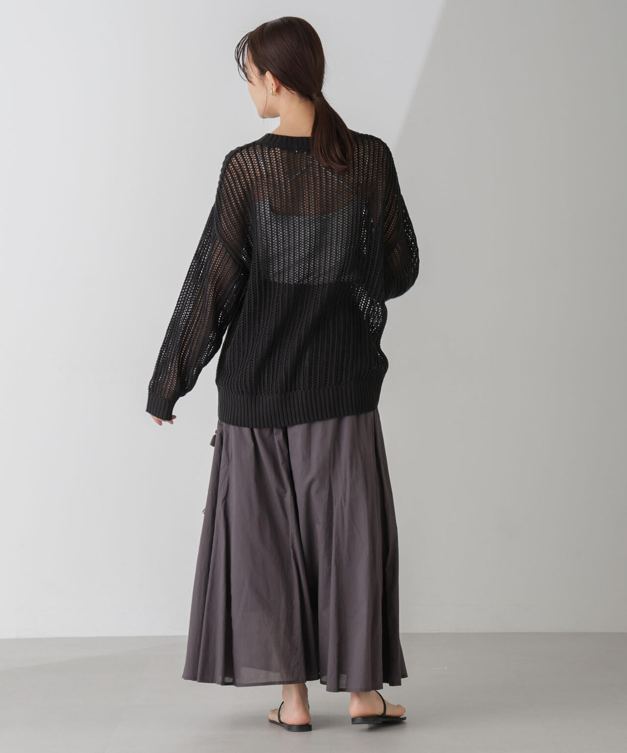 ワイドルーズメッシュニットトップス 6734222313