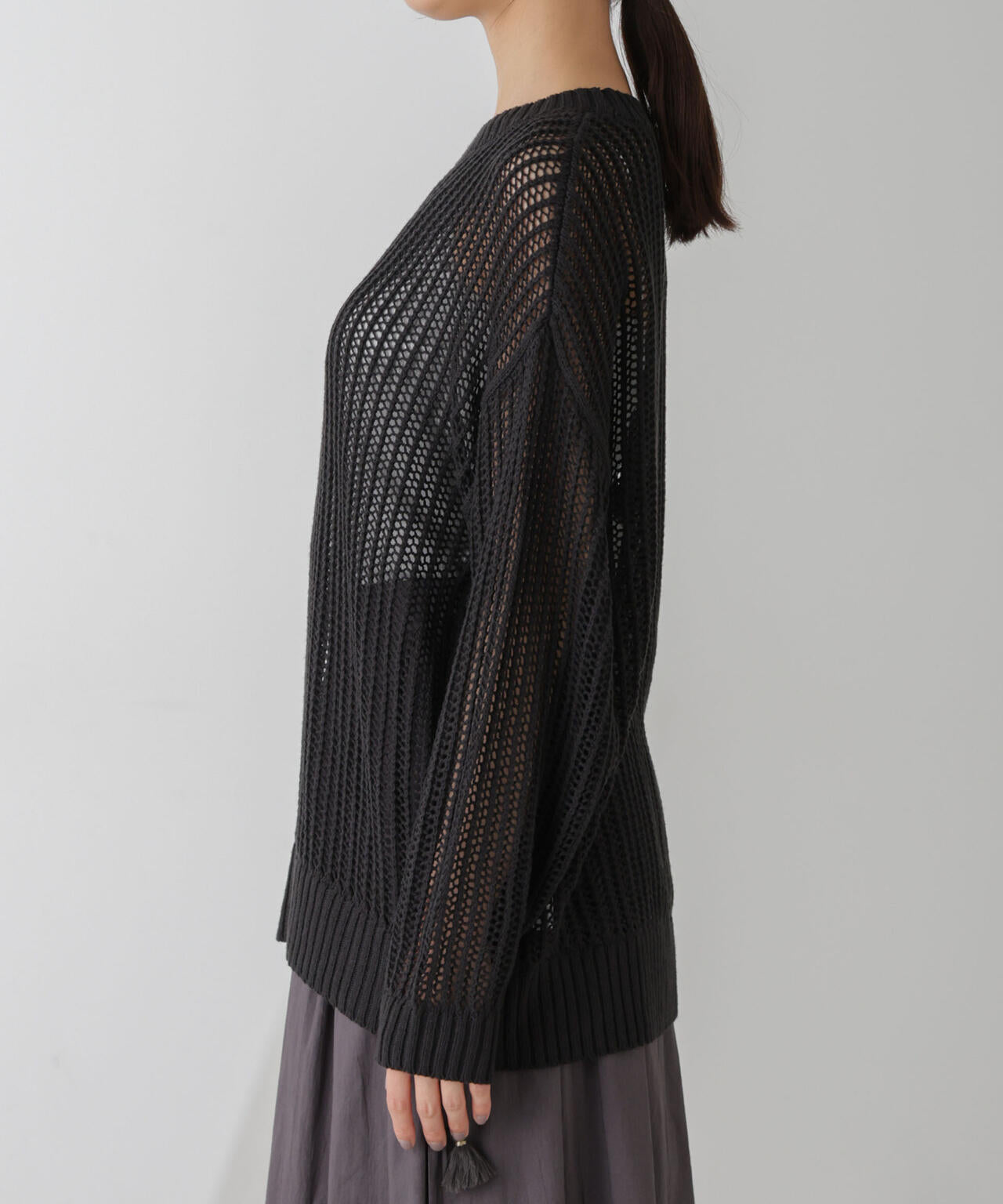 ワイドルーズメッシュニットトップス 6734222313