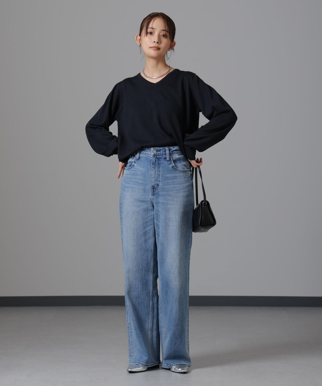 静電気防止 Vネックプルオーバーニット 6734222332