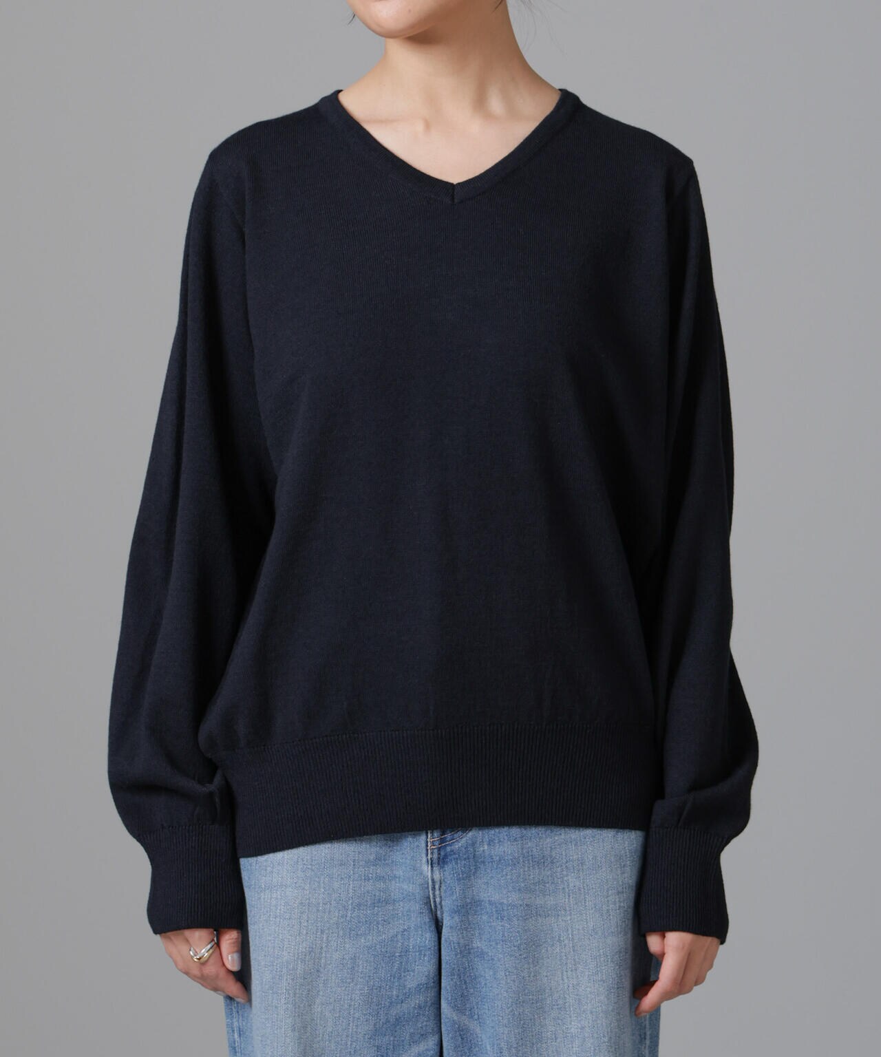 静電気防止 Vネックプルオーバーニット 6734222332