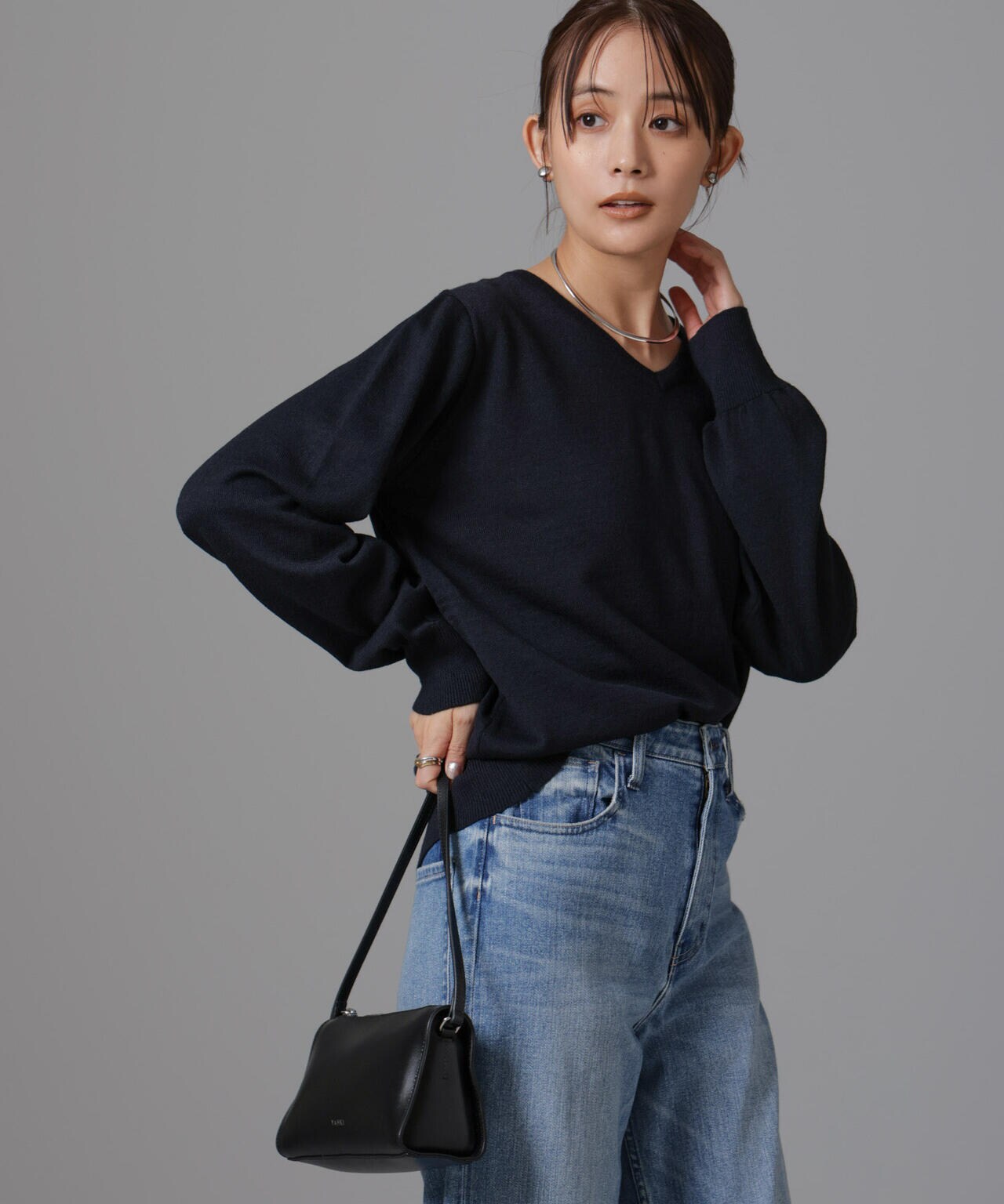 静電気防止 Vネックプルオーバーニット 6734222332