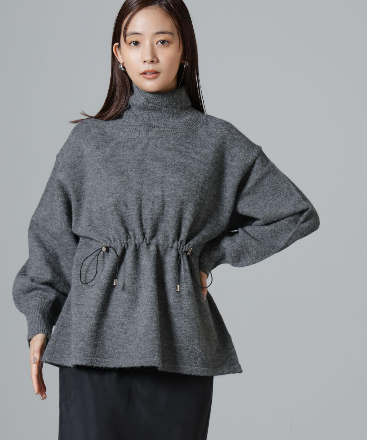 ウエストドロストタートルワイドニット 6734222346