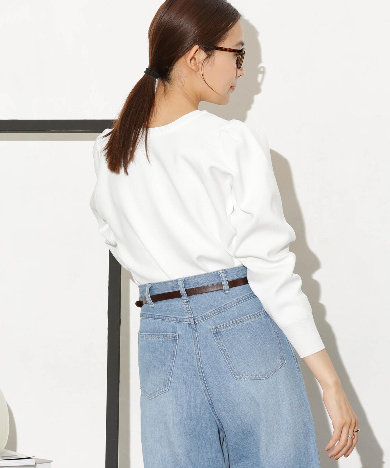 WEB限定/ライトスポンディッシュパールボタンカーディガン 6734222360