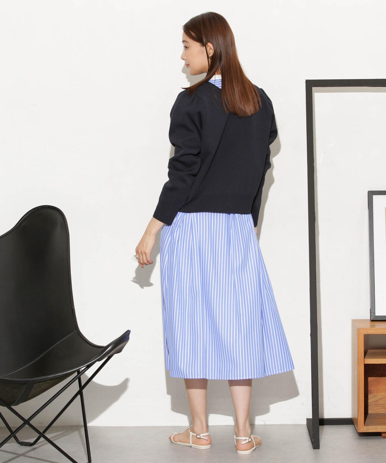 WEB限定/ライトスポンディッシュパールボタンカーディガン 6734222360