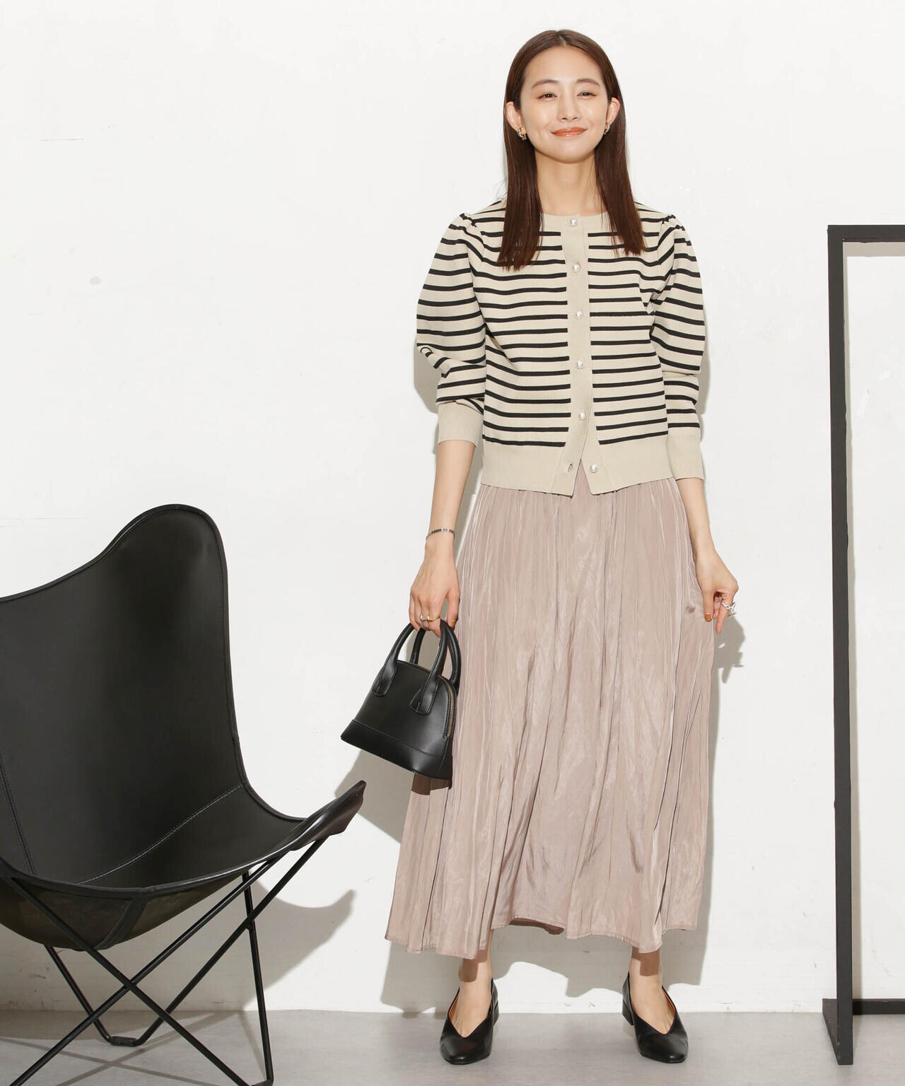 WEB限定/ライトスポンディッシュパールボタンカーディガン 6734222360