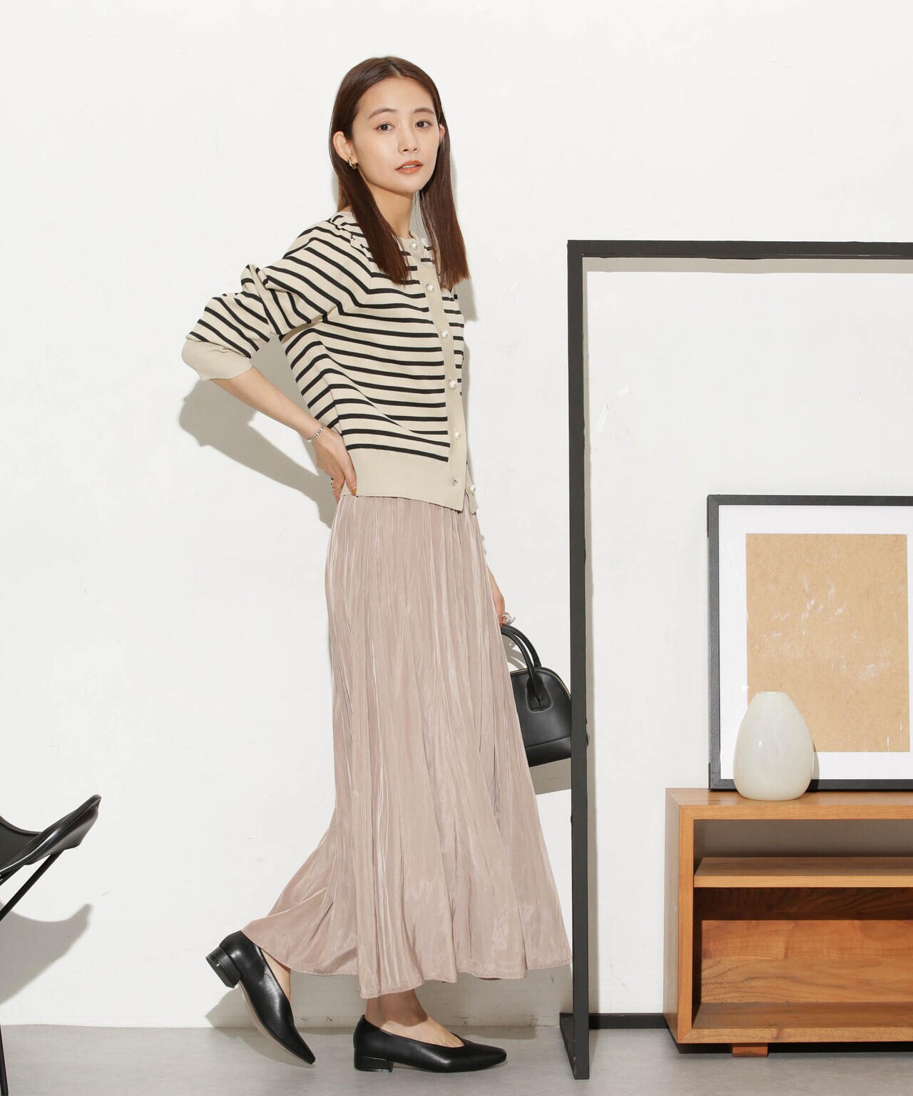 WEB限定/ライトスポンディッシュパールボタンカーディガン 6734222360