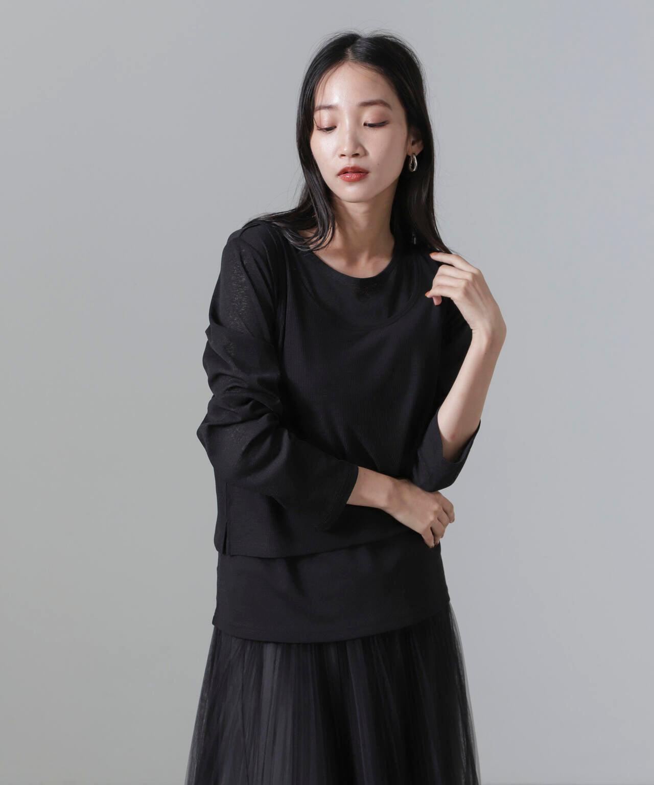 シアーレイヤードアンサンブルカットトップス 6734223304