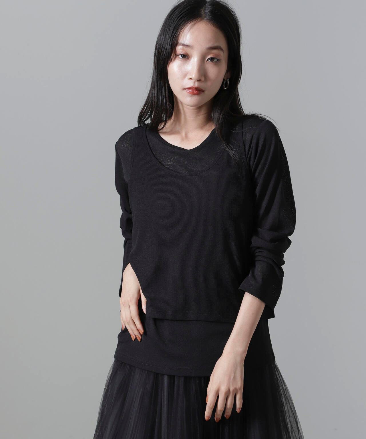 シアーレイヤードアンサンブルカットトップス 6734223304