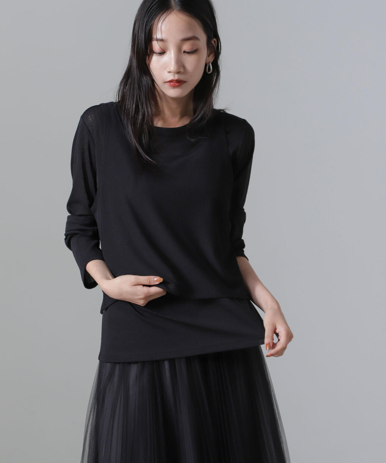 シアーレイヤードアンサンブルカットトップス 6734223304