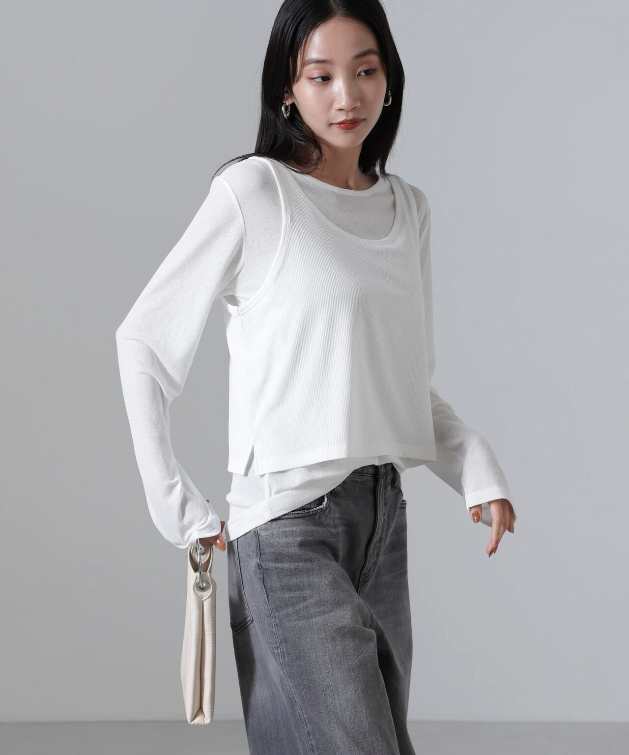 シアーレイヤードアンサンブルカットトップス 6734223304