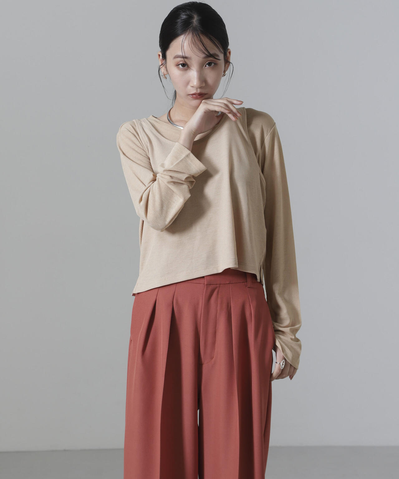 シアーレイヤードアンサンブルカットトップス 6734223304