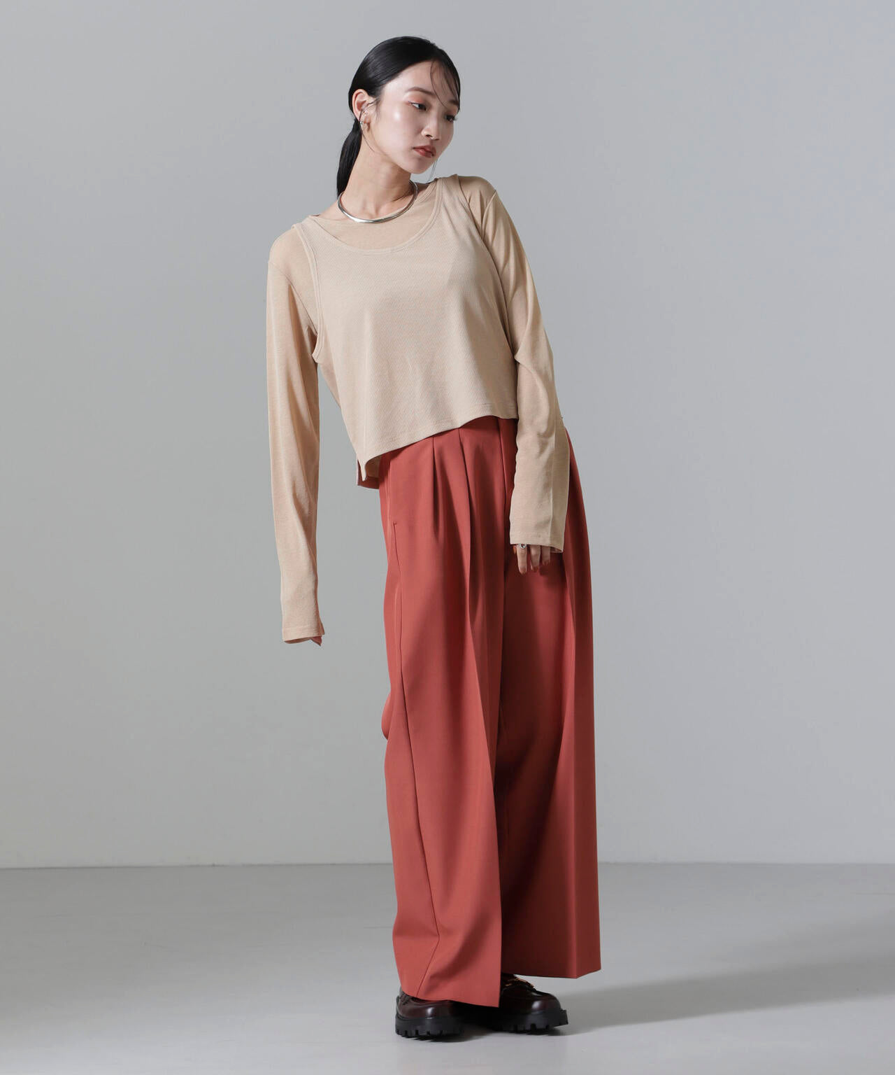 シアーレイヤードアンサンブルカットトップス 6734223304