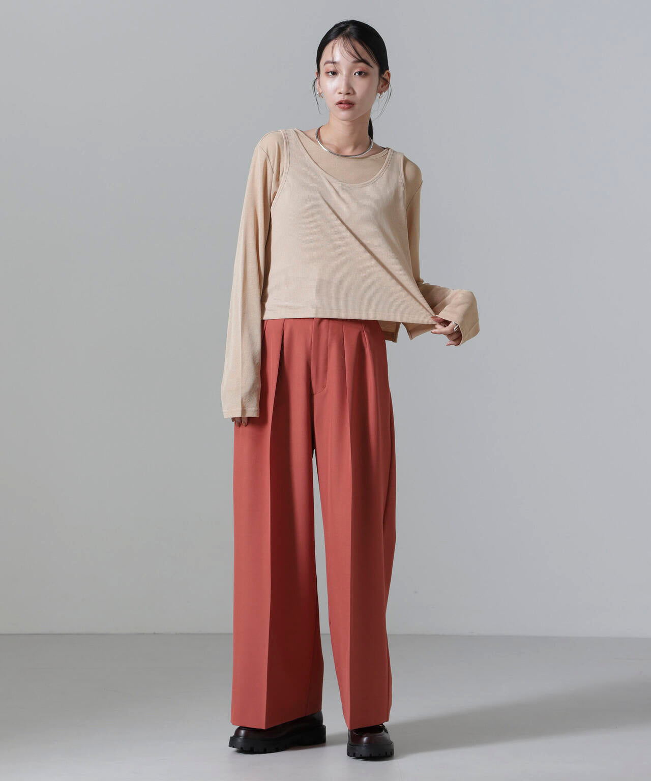 シアーレイヤードアンサンブルカットトップス 6734223304