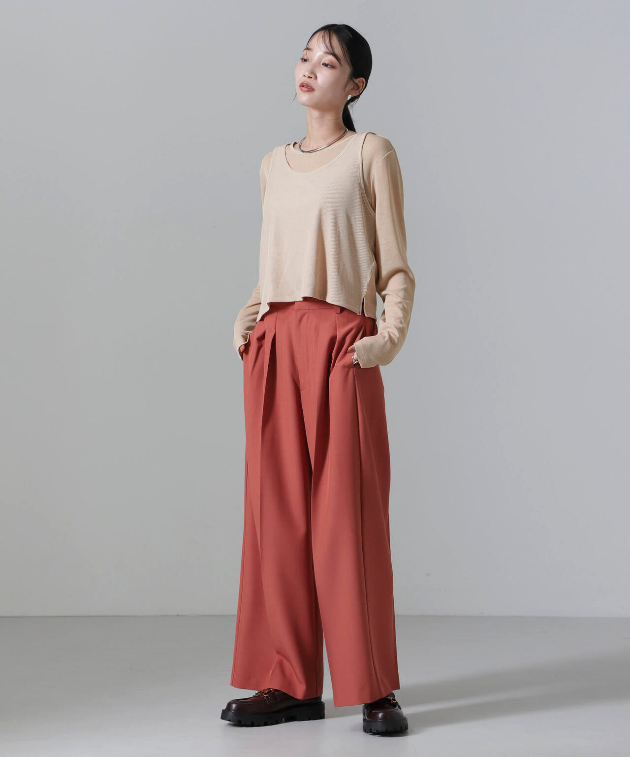 シアーレイヤードアンサンブルカットトップス 6734223304