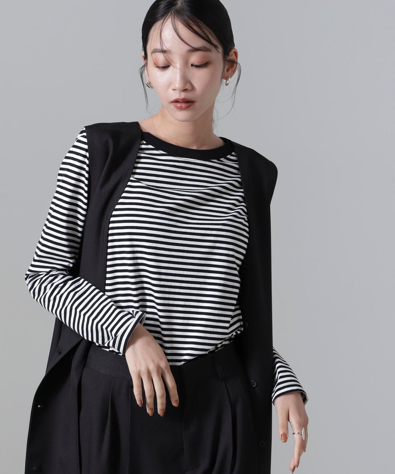 ボーダーロングスリーブTシャツ 6734223306