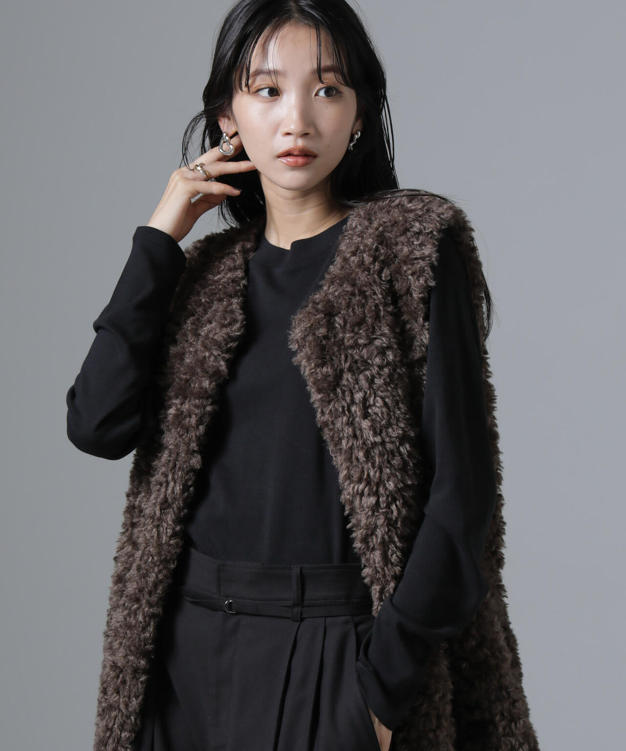 ジンジャー吸湿発熱抗菌防臭クルーネックカットソー 6734223321