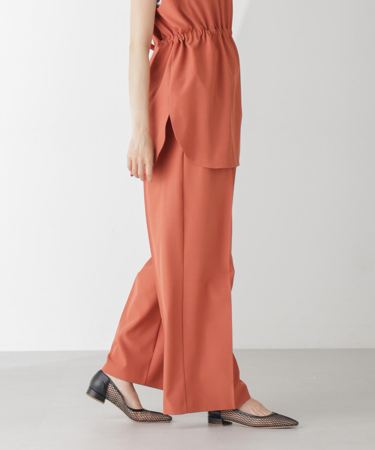 ハイウエスト2タックワイドパンツ(セットアップ可) 6734227302