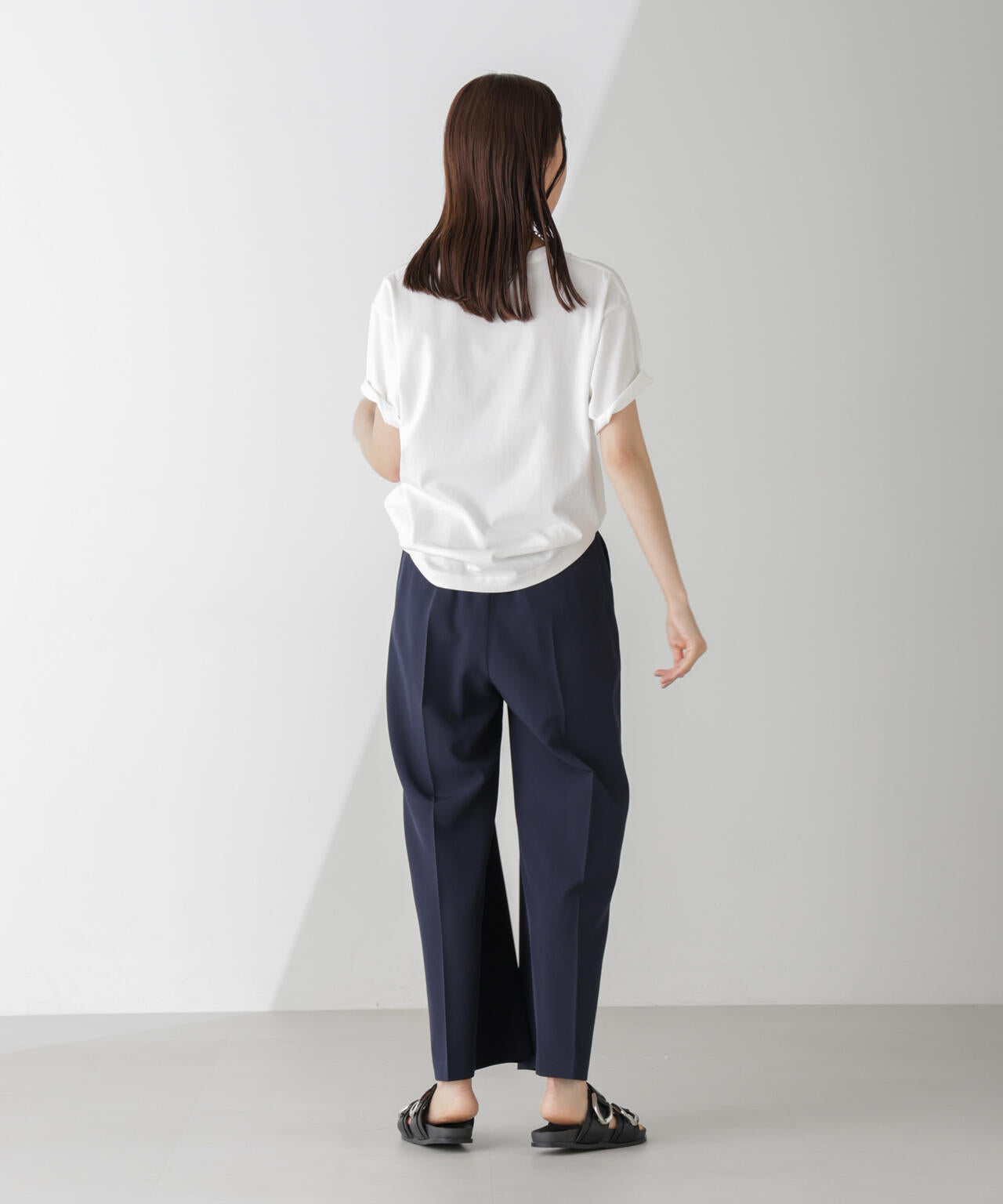 ハイウエスト2タックワイドパンツ(セットアップ可) 6734227302