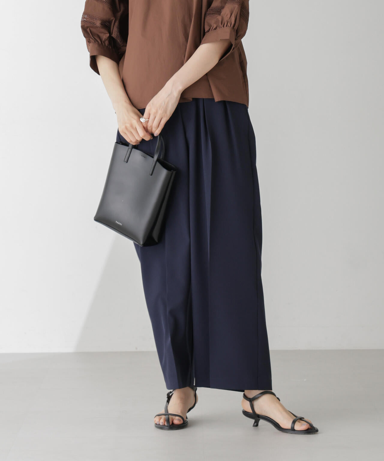 ハイウエスト2タックワイドパンツ(セットアップ可) 6734227302
