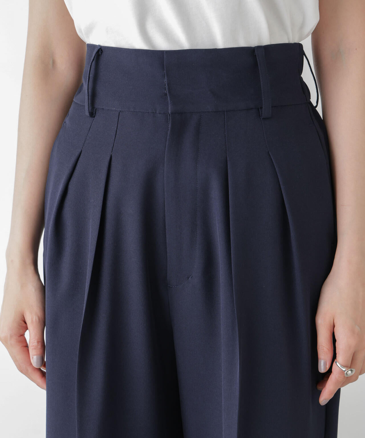 ハイウエスト2タックワイドパンツ(セットアップ可) 6734227302