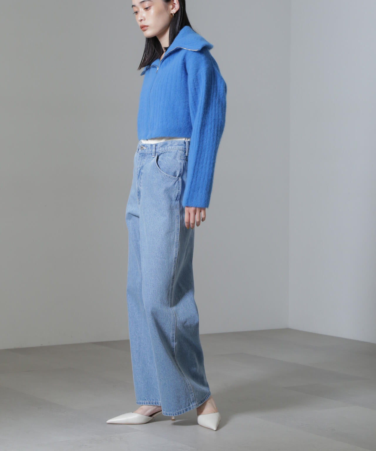 ハイウエストワイドデニムパンツ 6734227307