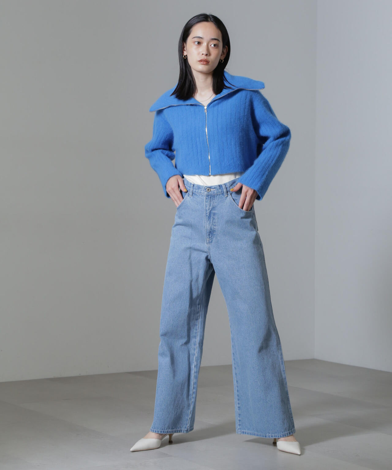 ハイウエストワイドデニムパンツ 6734227307